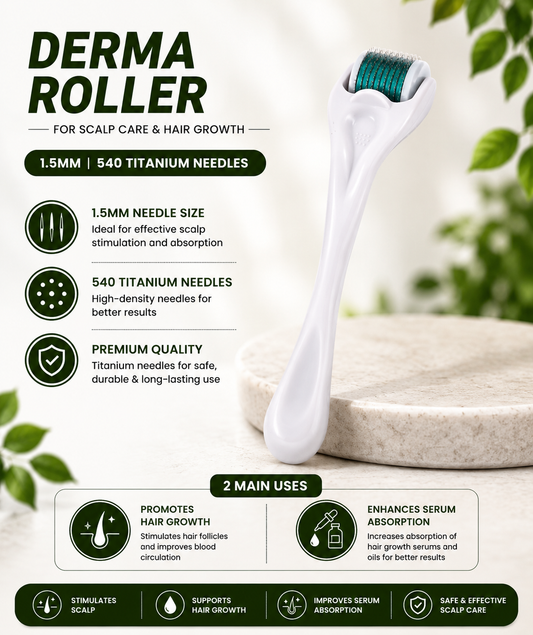 Advanced Hair Growth Combo (Derma Roller - Hair Serum - Scalp Massager)